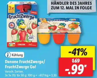 Lidl Danone FruchtZwerge/FruchtZwerge Go! 3x70/6x50g Angebot