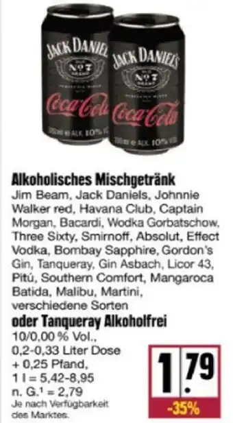 nah & gut Alkoholisches Mischgetränk oder Tanqueray Alkoholfrei 0,2-0,33 Liter Dose Angebot