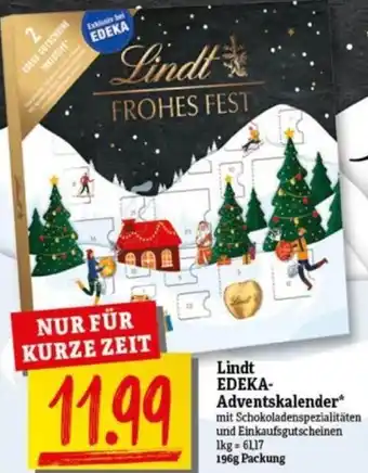 NP Discount Lindt EDEKA Adventskalender 196g Packung Angebot