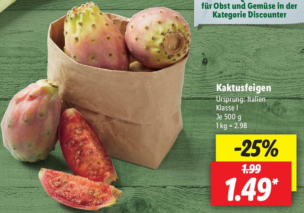 Kaktusfeigen 500g Angebot bei Lidl