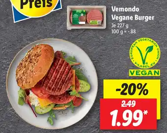 Lidl Vemondo Vegane Burger 227g Angebot