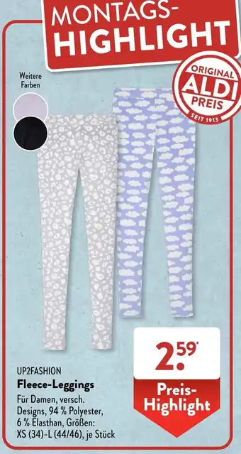 Aldi Süd UP2FASHION Fleece-Leggings Angebot