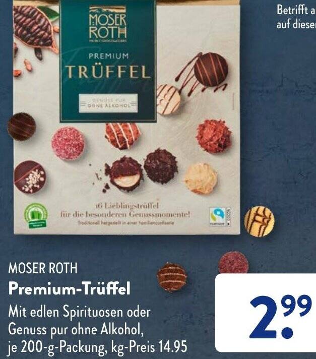 MOSER ROTH PremiumTrüffel 200 g Packung Angebot bei Aldi Süd