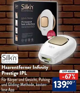 Aldi Süd Silk'n Haarentferner Infinity Prestige IPL Angebot