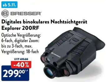 Aldi Süd BRESSER Digitales binokulares Nachtsichtgerät Explorer 200RF Angebot