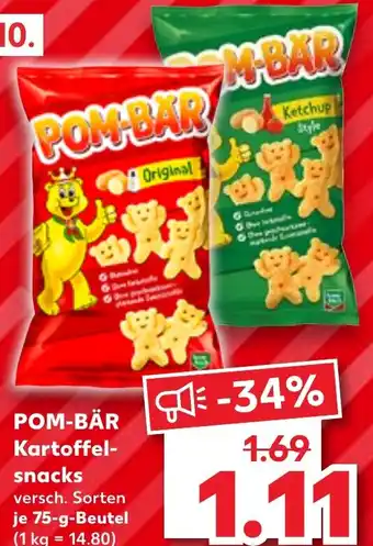 Kaufland POM-BÄR Kartoffelsnacks 75 g Beutel Angebot