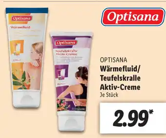 Lidl Optisana Wärmefluid/Teufelskralle Aktiv Creme Angebot