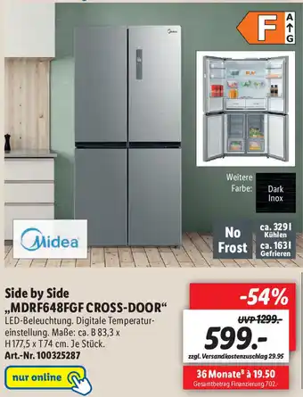 Lidl Midea Side by Side MDRF648FGF Cross Door Angebot