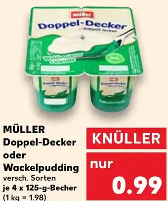 Kaufland MÜLLER Doppel-Decker oder Wackelpudding 4x125 g Becher Angebot