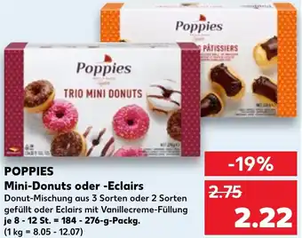 Kaufland POPPIES Mini-Donuts oder Eclairs 184-276 g Packg. Angebot