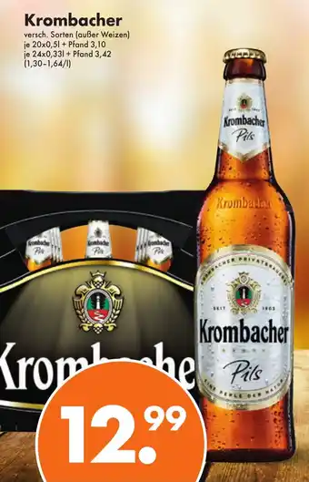 Trink und Spare Krombacher 20*500/24*330ml Angebot