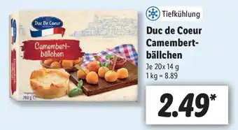 Lidl Duc de Coeur Camembertbällchen 20x14g Angebot