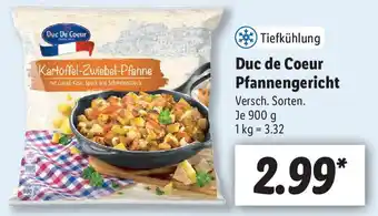 Lidl Duc de Coeur Pfannengericht 900g Angebot