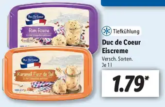 Lidl Duc de Coeur Eiscreme 1L Angebot