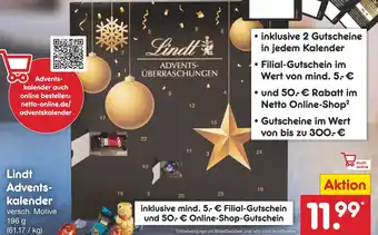 Netto Marken-Discount Lindt Adventskalender 196 g Angebot