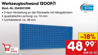 Netto Marken-Discount Güde Werkzeuglochwand 1200P/1 Angebot