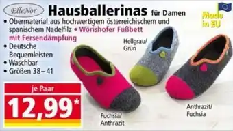 Norma ElleNor Hausballerinas für Damen Angebot