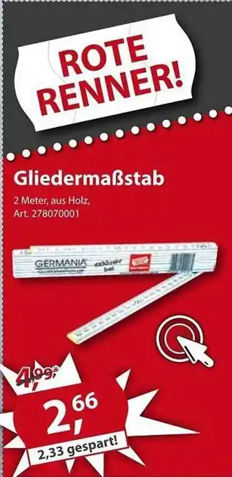 Sonderpreis Baumarkt Gliedermaẞstab Angebot