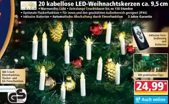 Norma I-GLOW 20 kabellose LED-Weihnachtskerzen ca. 9,5 cm Angebot