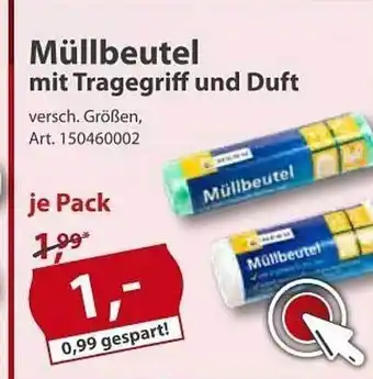 Sonderpreis Baumarkt Müllbeutel mit Tragegriff und Duft Angebot