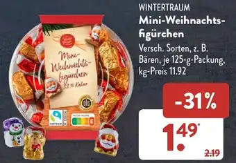 Aldi Süd WINTERTRAUM Mini Weihnachtsfigürchen 125 g Packung Angebot