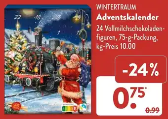 Aldi Süd WINTERTRAUM Adventskalender 75 g Packung Angebot