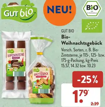 Aldi Süd GUT BIO Bio-Weihnachtsgebäck 115/125/175 g Packung Angebot