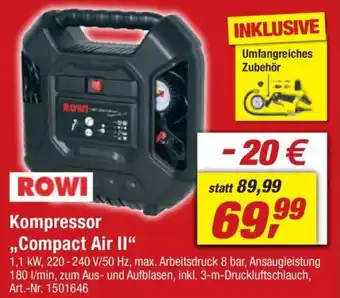 toom Baumarkt ROWI Kompressor ,,Compact Air II" Angebot