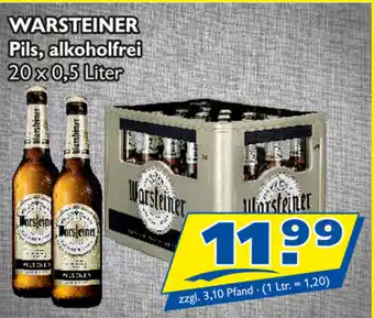 Zisch Warsteiner Pils, alkoholfrei 20x0,5L Angebot