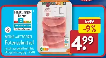 Aldi Nord MEINE METZGEREI Putenschnitzel 500 g Packung Angebot