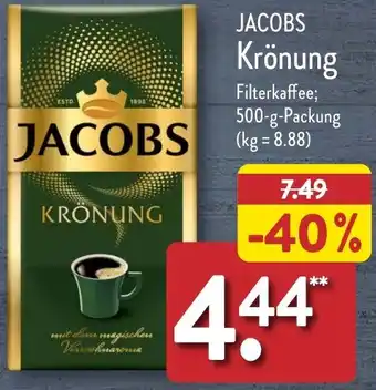 Aldi Nord JACOBS Krönung 500 g Packung Angebot