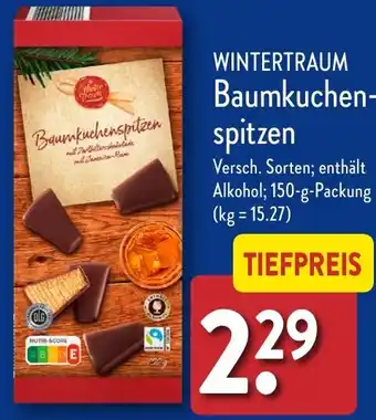 Aldi Nord WINTERTRAUM Baumkuchenspitzen 150 g Packung Angebot