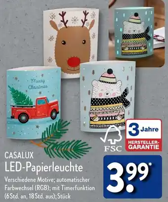 Aldi Nord CASALUX LED-Papierleuchte Angebot