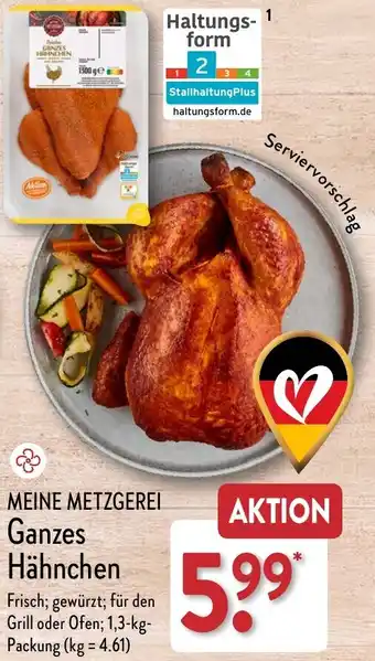 Aldi Nord MEINE METZGEREI Ganzes Hähnchen 1,3 kg Packung Angebot