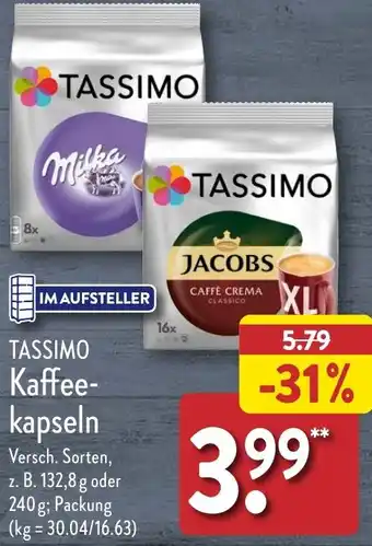 Aldi Nord TASSIMO Kaffeekapseln 132,8 g oder 240 g Angebot