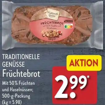 Aldi Nord TRADITIONELLE GENÜSSE Früchtebrot 500 g Packung Angebot