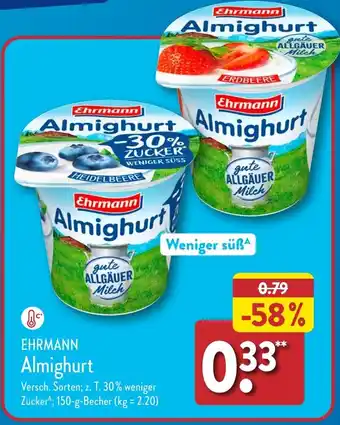 Aldi Nord EHRMANN Almighurt 150 g Becher Angebot