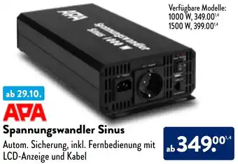 Aldi Nord APA Spannungswandler Sinus Angebot