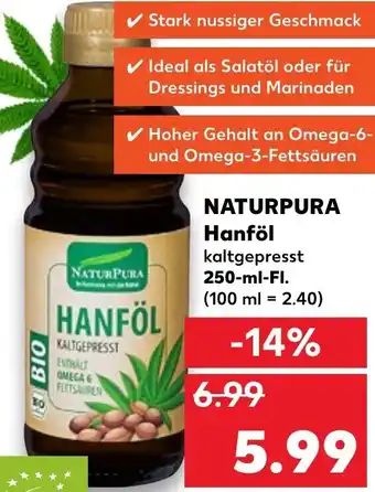 Kaufland NATURPURA Hanfol 250ml Angebot