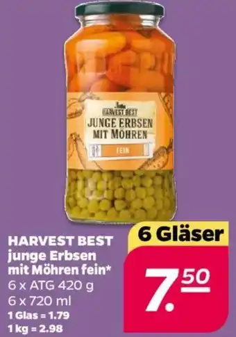 NETTO HARVEST BEST junge Erbsen mit Möhren fein 6 x 720 ml Angebot