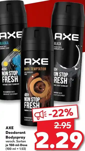 Kaufland AXE Deodorant bodyspray 150ml Angebot