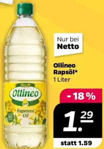 NETTO Ollineo Rapsöl 1 Liter Angebot