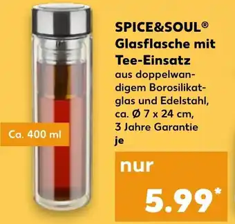 Kaufland SPICE&SOUL Glasflashche mit tee-einsatz Angebot