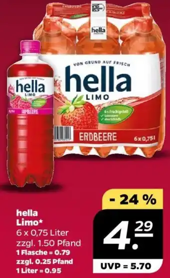 NETTO hella Limo 6x0,75 Liter Angebot