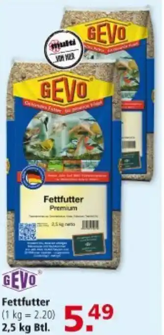 Multi Markt Gevo Fettfutter 2,5kg Angebot