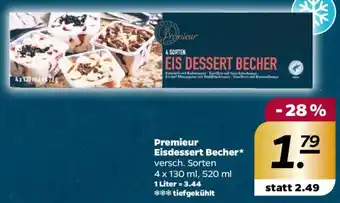 NETTO Premieur Eisdessert Becher 4x130 ml Angebot