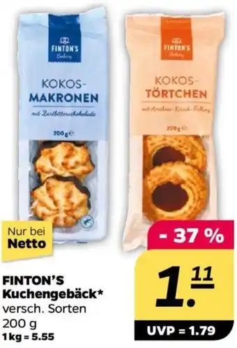 NETTO FINTON'S Kuchengebäck 200 g Angebot