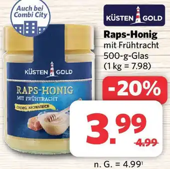 Combi KÜSTEN GOLD Raps-Honig 500 g Glas Angebot