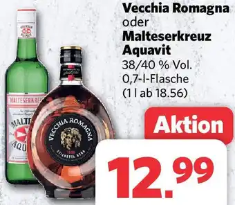 Combi Vecchia Romagna oder Malteserkreuz Aquavit 0,7 L Flasche Angebot