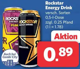 Combi Rockstar Energy Drink 0,5 L Dose Angebot